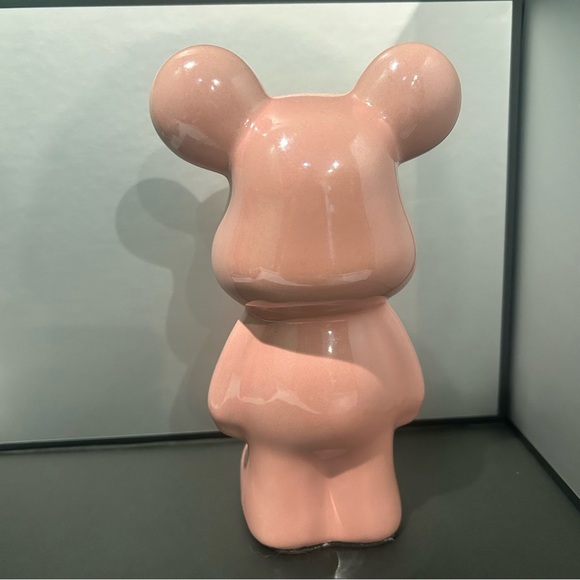 Pink Ceramic Bear Figurine - Picture 3 of 6